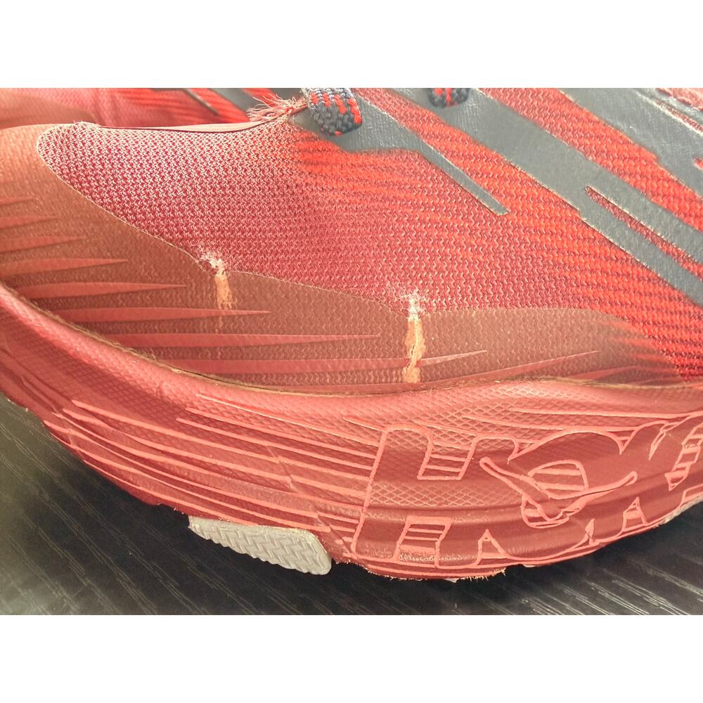 HOKA One One Speedgoat Trail Running Shoes Red Black Women’s Size 8.5 Sneakers - Picture 5 of 13